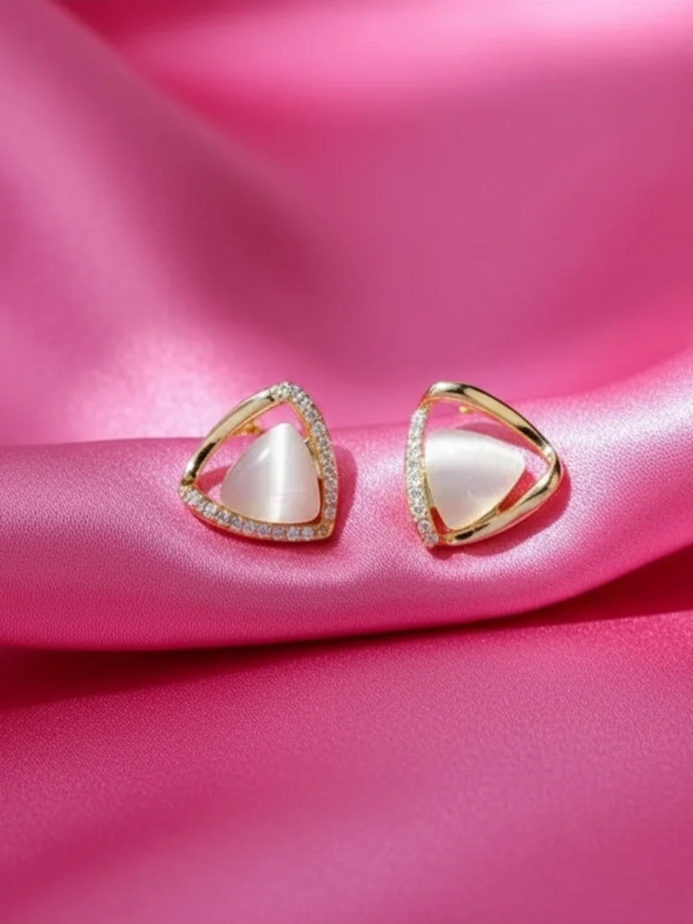 925 Silver Needle &‎ Opal Stone Stud Earrings- Women Jewelry